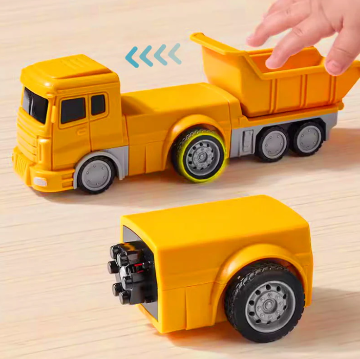 🔥Offre spéciale : 49 % de réduction !🔥 Voiture de chantier magnétique transformable à assembler (jeu de construction) 