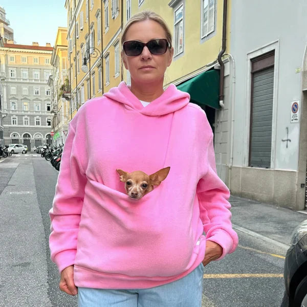 Winterrabatte--Fleece-Kapuzenjacke mit Tragetasche für Haustiere