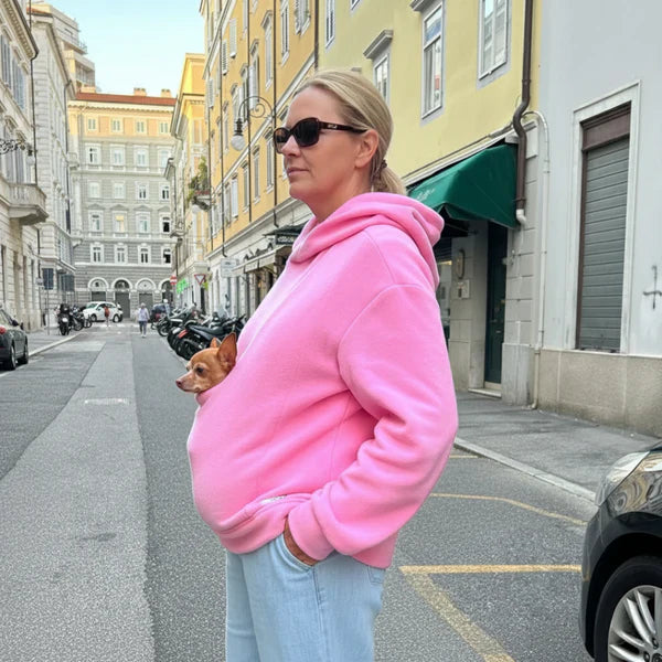 Winterrabatte--Fleece-Kapuzenjacke mit Tragetasche für Haustiere