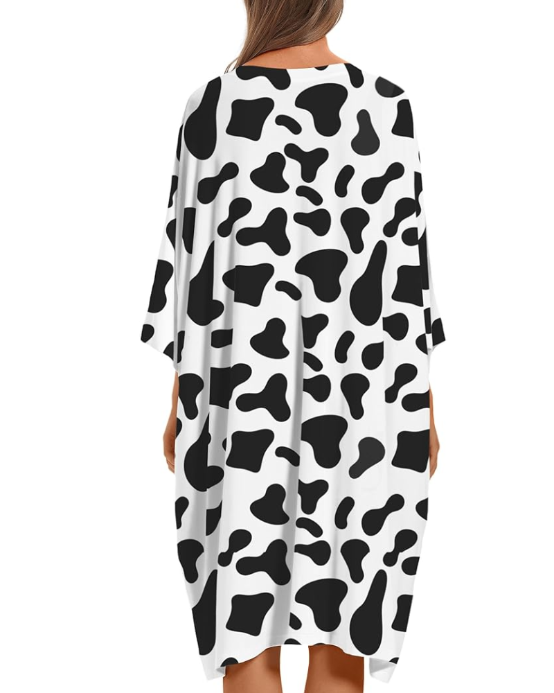 Plus Size Ultraweiches Oversize-Hemd-Schlafanzug mit Taschen