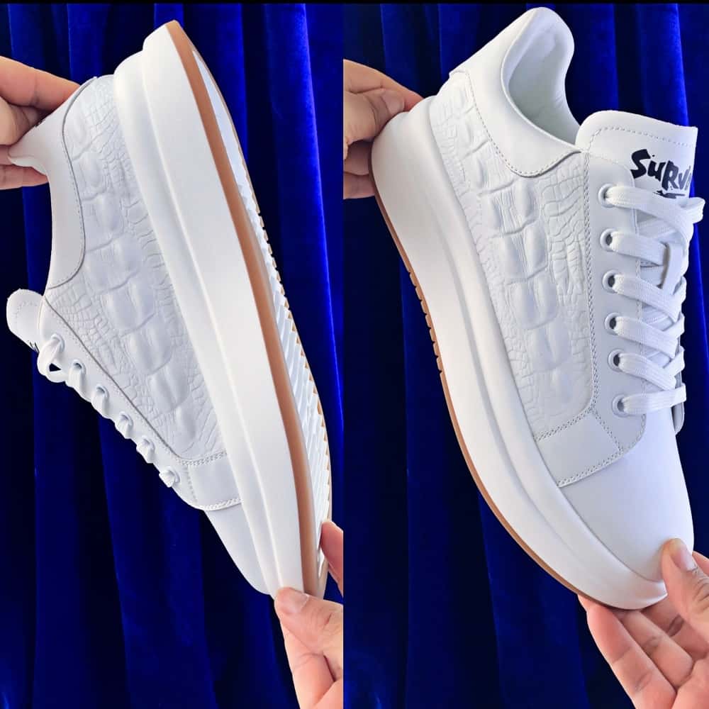 Kuschelwohl™ Herren Echtleder-Sneaker mit Kroko-Prägung & Fußgewölbestütze (Orthopädischer Komfort) – 🎄 Weihnachts-Sale