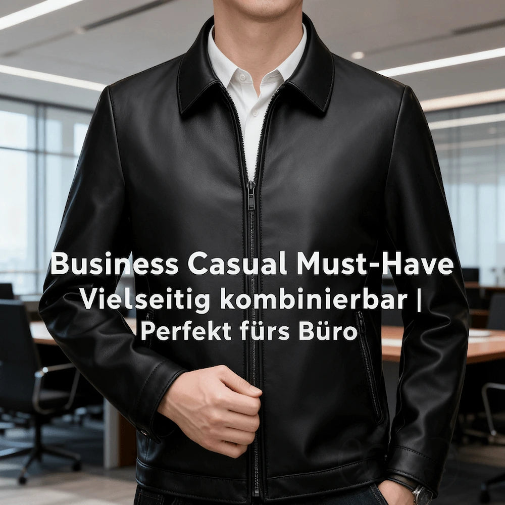 🧥 Kuschelwohl Klassische PU-Lederjacke für Herren mit Reißverschluss – Eleganter Business Casual Look 🔥