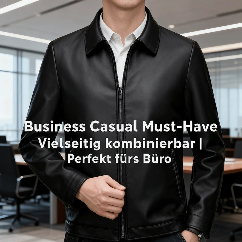 🧥 Veste en cuir PU classique et confortable pour homme avec fermeture éclair – Look business casual élégant 🔥 