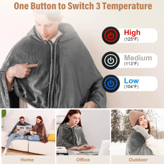 (Neuheit) Kuschelwohl™ Tragbare USB-Heizdecke zum Anziehen (inkl. 20.000mAh Akku) – 🎄 Exklusiver Weihnachts-Sale