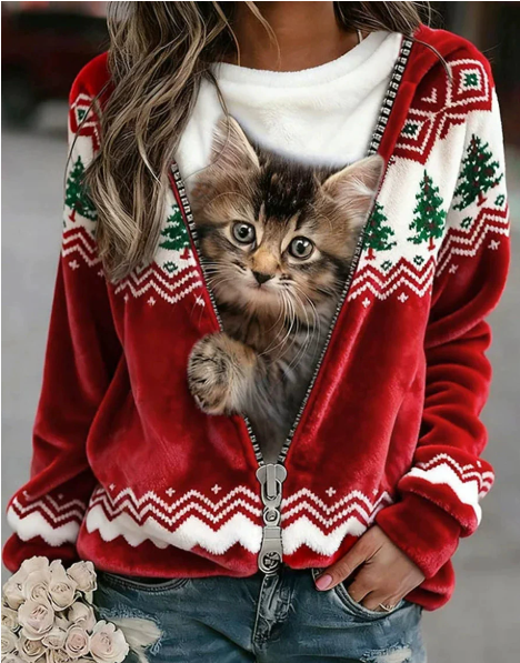 Kuschelwohl™ Flauschiger 3D-Weihnachtspullover – Lebendige Motive & Samtweich (Weihnachts-Sale: Bis zu -40%)