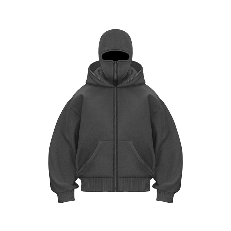 Sweats à capuche zippés de style ninja pour hommes et femmes 