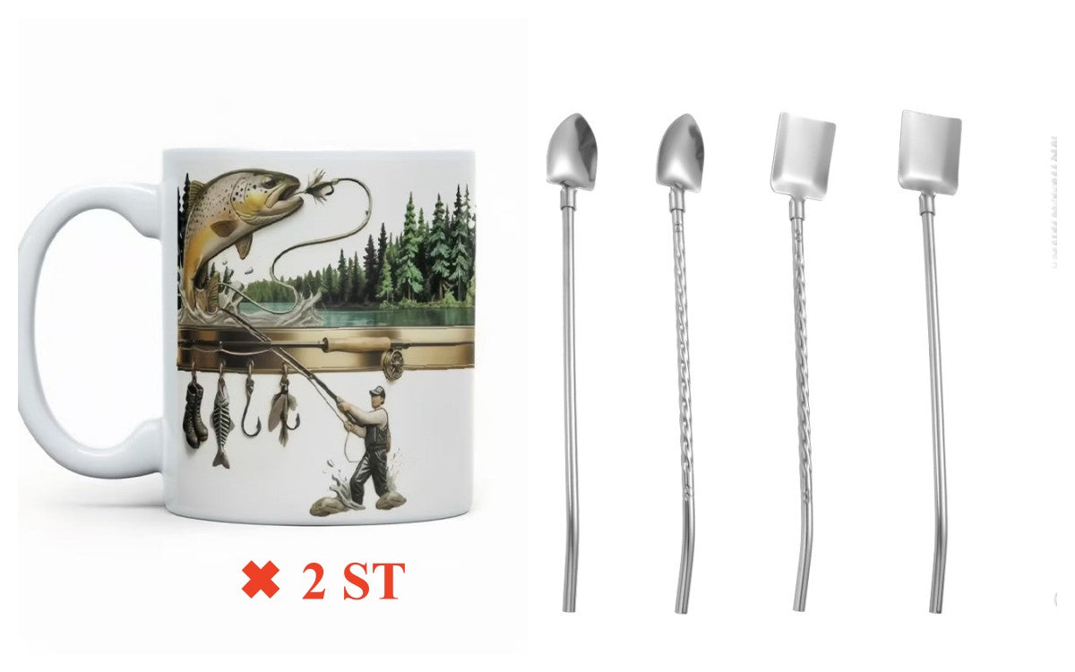 ⚡⚡Keramik-Kaffeebecher mit Angelmotiv