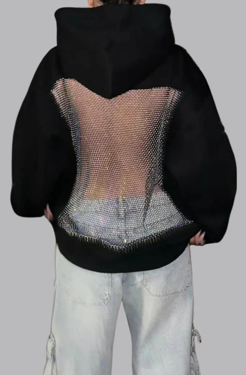 Sweat à capuche en maille stylé avec dos nu – 🎄 Offre exclusive de Noël 