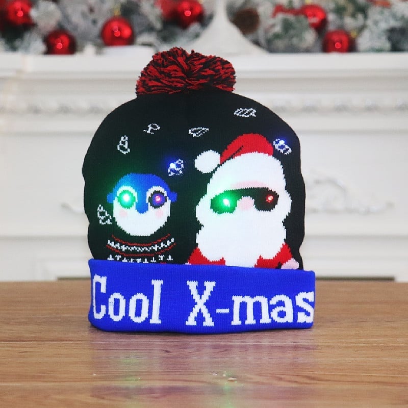 🎁 Vente anticipée de Noël 2025 – Bonnet de Noël lumineux à LED avec motif renne (Let It Snow) ✨