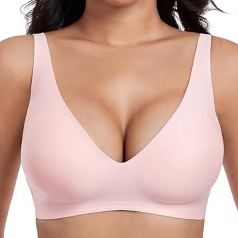 💃LETZTER TAG: 50 % RABATT💕 Bequemer, kabelloser Bralette für Damen – nahtloser, tiefer V-Ausschnitt für jeden Tag