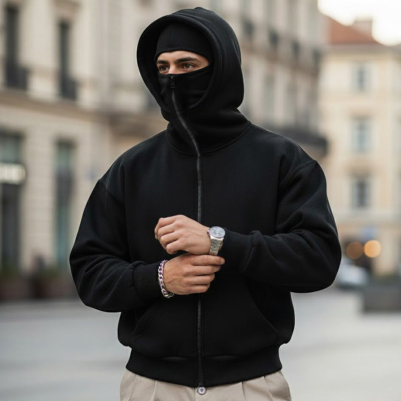 Sweats à capuche zippés de style ninja pour hommes et femmes 