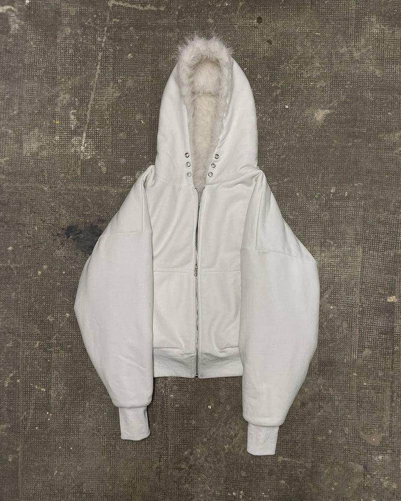 Sweat à capuche zippé réversible en polaire – Tendance hiver 2025 ❄️ | Soldes de Noël : jusqu’à 45 % de réduction et sans frais cachés ! 🎁 
