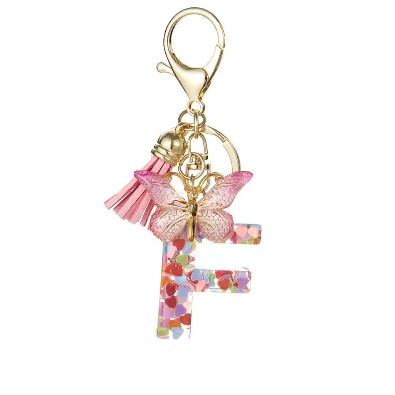 Pendentif lettre papillon Kuschelwohl™ avec pompon – Coloré et personnalisé (Vente de Noël 🎄)