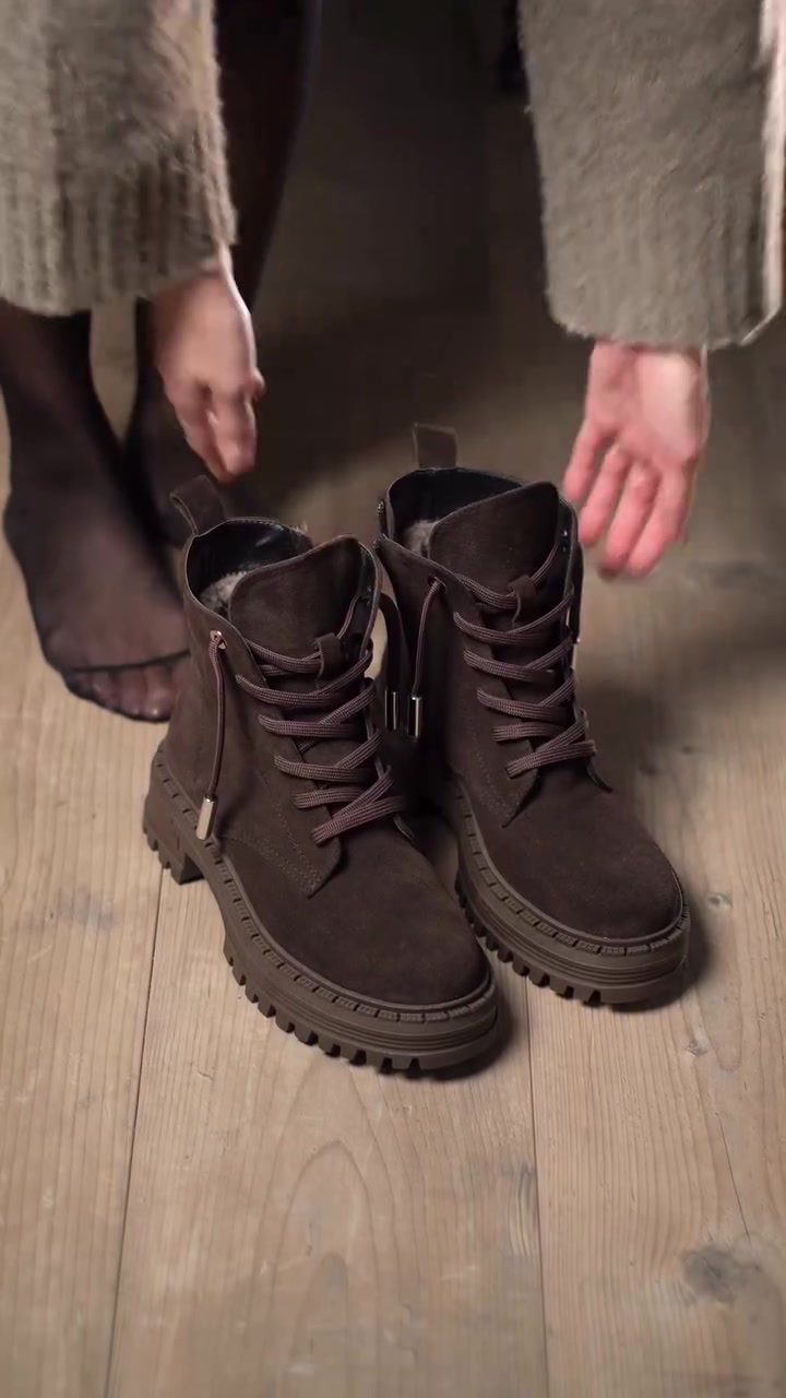 Modische Damen-Martin-Stiefel mit seitlichem Reißverschluss und niedrigem Absatz