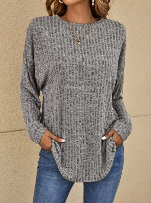 🌸2026 Frühverkauf 50 % Rabatt🔥Lässiges Langarm-Stricktop mit Rundhalsausschnitt