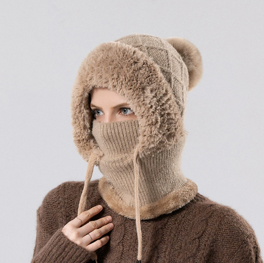 Cagoule d'hiver 3 en 1 pour femmes 