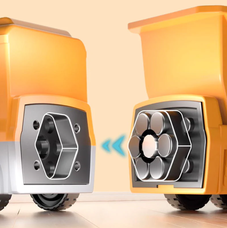 🔥Offre spéciale : 49 % de réduction !🔥 Voiture de chantier magnétique transformable à assembler (jeu de construction) 