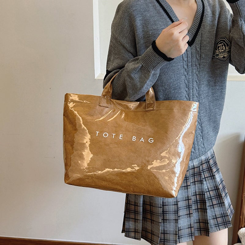 👜 Sac fourre-tout Cozy™ Designer avec imprimé lettres (Vente directe) – 👜 Accessoire tendance – 🎄 Remise immédiate pendant les soldes de Noël