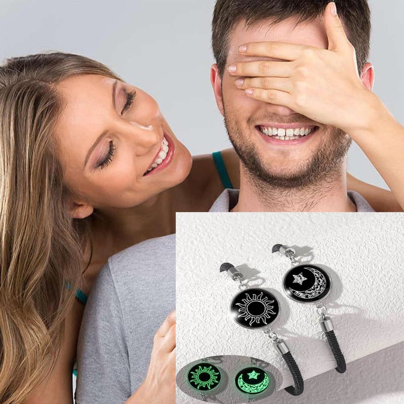 ❤️✨ Bracelet de couple avec motif soleil et lune – un lien qui perdure, même à distance ! ✨ 