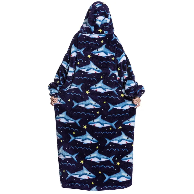 (Neuheiten) Kuschelwohl™ Oversized Hoodie-Decke aus Sherpa-Fleece mit Riesen-Tasche – 🎄 Großer Weihnachts-Sale
