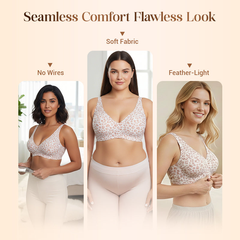 💃LETZTER TAG: 50 % RABATT💕 Bequemer, kabelloser Bralette für Damen – nahtloser, tiefer V-Ausschnitt für jeden Tag