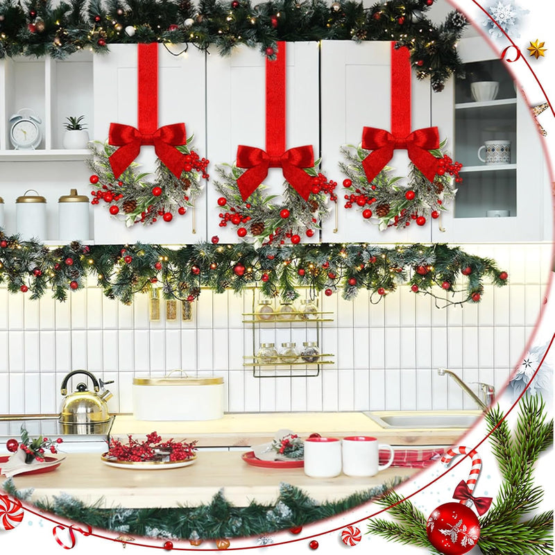 🔥Promotion de Noël anticipée : 49 % de réduction !✨ Couronnes de Noël miniatures pour fenêtre, 11,5 cm/53 cm