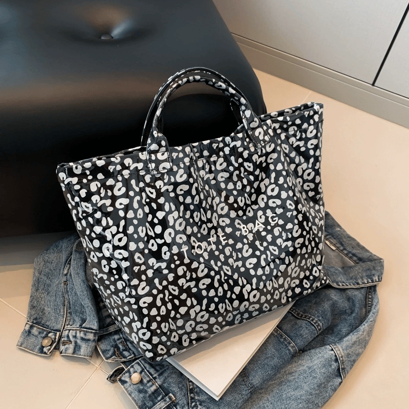 👜 Sac fourre-tout Cozy™ Designer avec imprimé lettres (Vente directe) – 👜 Accessoire tendance – 🎄 Remise immédiate pendant les soldes de Noël