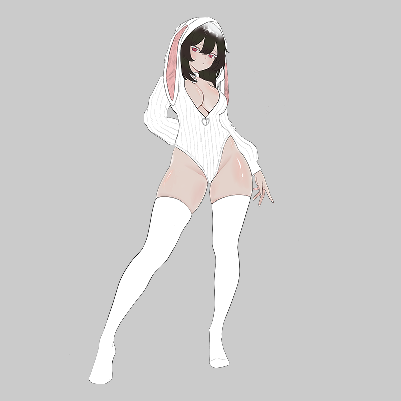 Schicker grauer Hoodie-Body mit Hasenohren