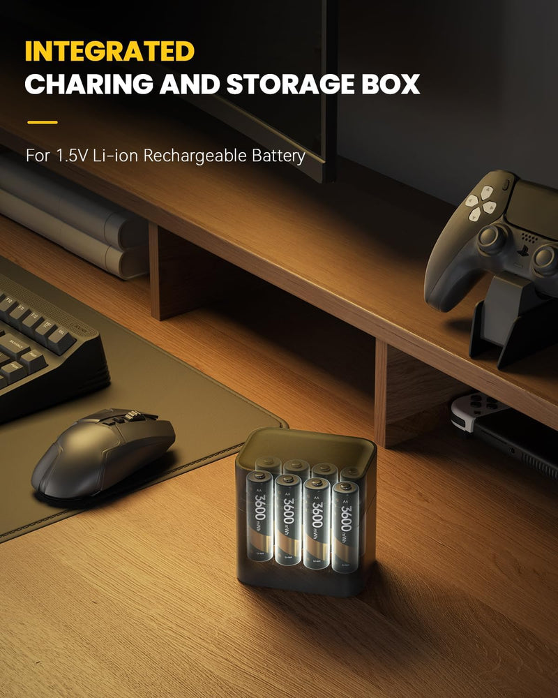 💥🔋Lithium-Ionen-Batterie mit integriertem Ladegerät💡Überladungsschutz