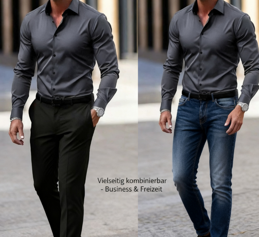 👔 Kuschelwohl Herren Business-Hemd – Slim Fit, elastisch & bügelleicht | Langarm