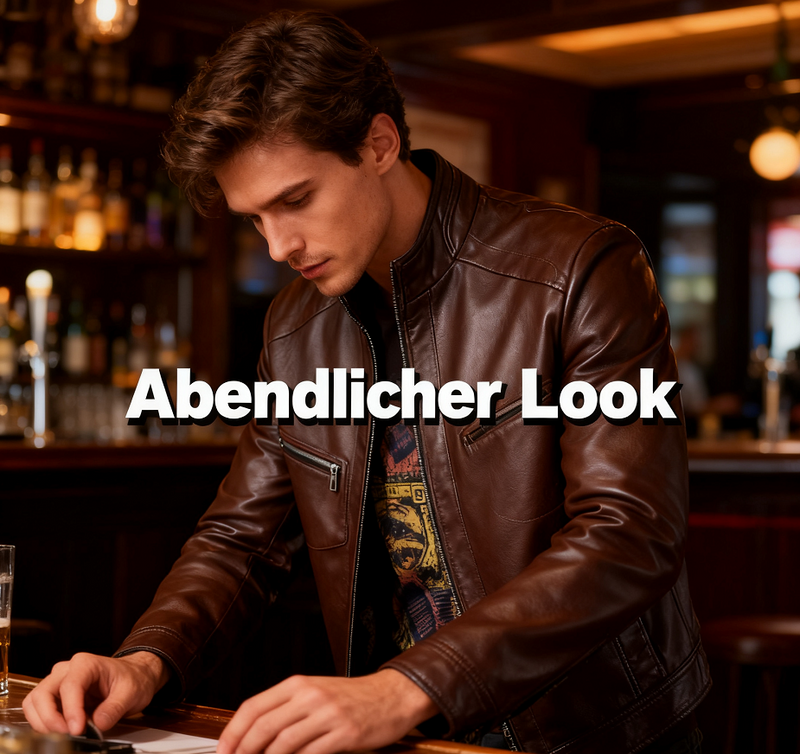 🧥✨ Veste en cuir confortable pour homme – Col montant, design intemporel, aspect cuir vegan