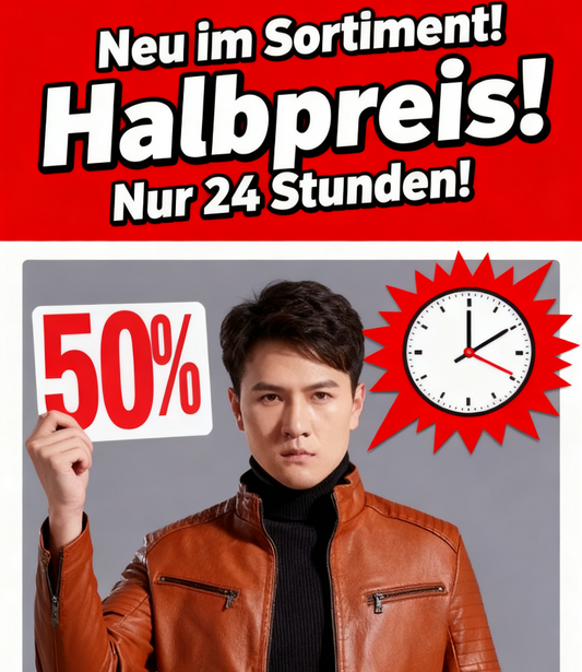 🔥 Zeitlich begrenztes Angebot 🔥 Herren-Biker-Lederjacke mit Stehkragen