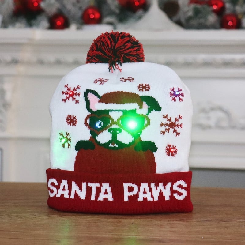 🎁 Vente anticipée de Noël 2025 – Bonnet de Noël lumineux à LED avec motif renne (Let It Snow) ✨