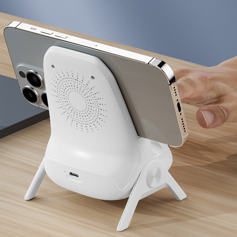 📱 50 % DE RÉDUCTION ! ✨ Support sans fil multifonctionnel avec charge rapide - Orientable à 360° avec écran LCD pour le bureau et les voyages 🚗💻