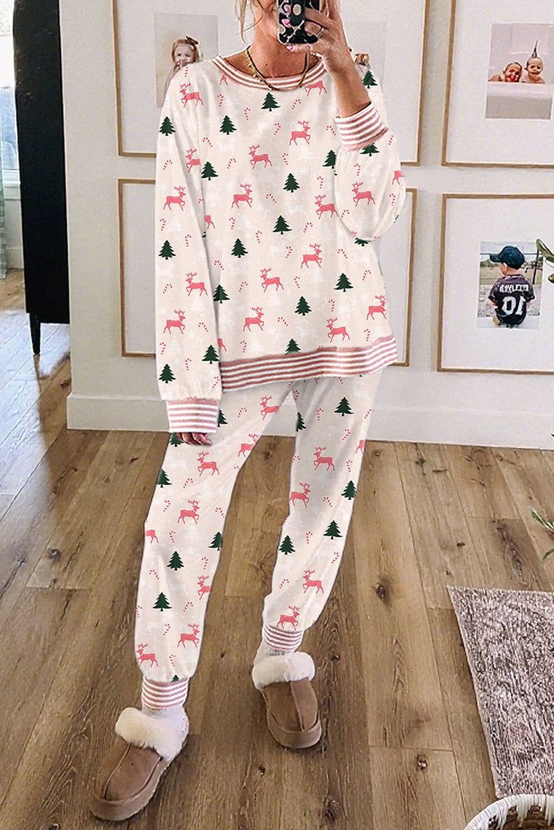 🎄Ensemble pyjama Cozy™ « Sapins de Noël et nœuds » (Grande vente de Noël 🎄)