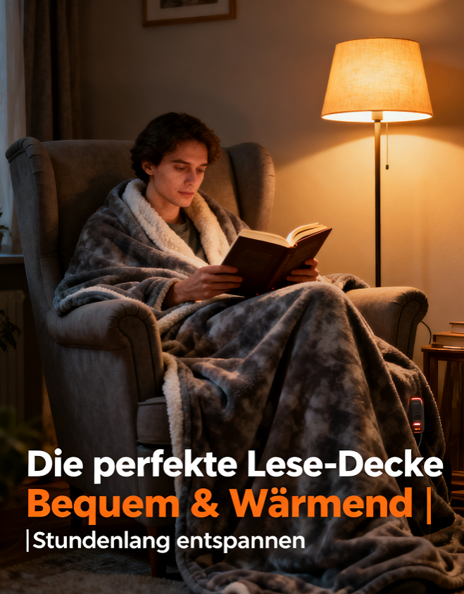 Beheizte Decke mit Ärmeln– Weich & Warm für Kalte Tage | Fernbedienung, Einstellbare Temperatur