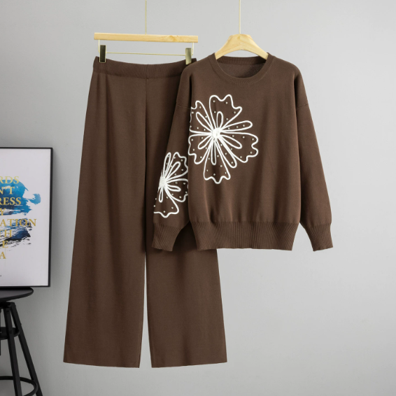 Ensemble sweat-shirt à sequins Kuschelwohl™ – Col rond et couleur unie (Grande vente de Noël 🎄) 