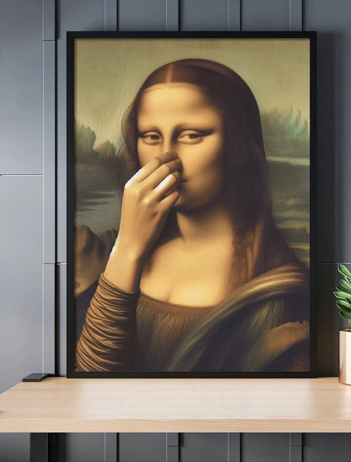 Weihnachtsdekoration im Stil der Mona Lisa, lustige Vintage-Toilettenhumor-Zimmerdekoration