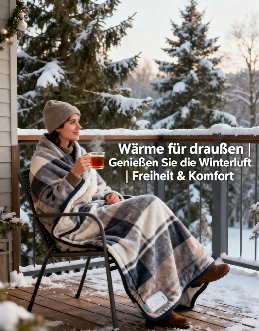 Beheizte Decke mit Ärmeln– Weich & Warm für Kalte Tage | Fernbedienung, Einstellbare Temperatur