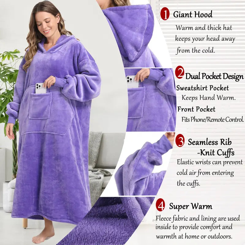 (Neuheiten) Kuschelwohl™ Langer Thermo-Hausmantel mit Reißverschluss & Sherpa-Futter (Unisex) – 🎄 Großer Weihnachts-Sale