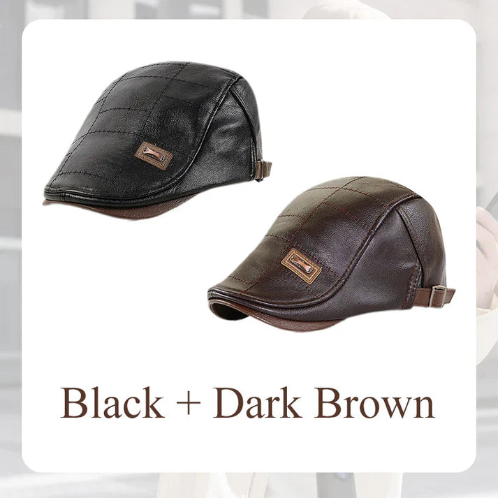 🎄 Béret en cuir Kuschelwohl™ – Chapeau d'hiver pour homme | Remise de Noël maintenant –40% 🎁 