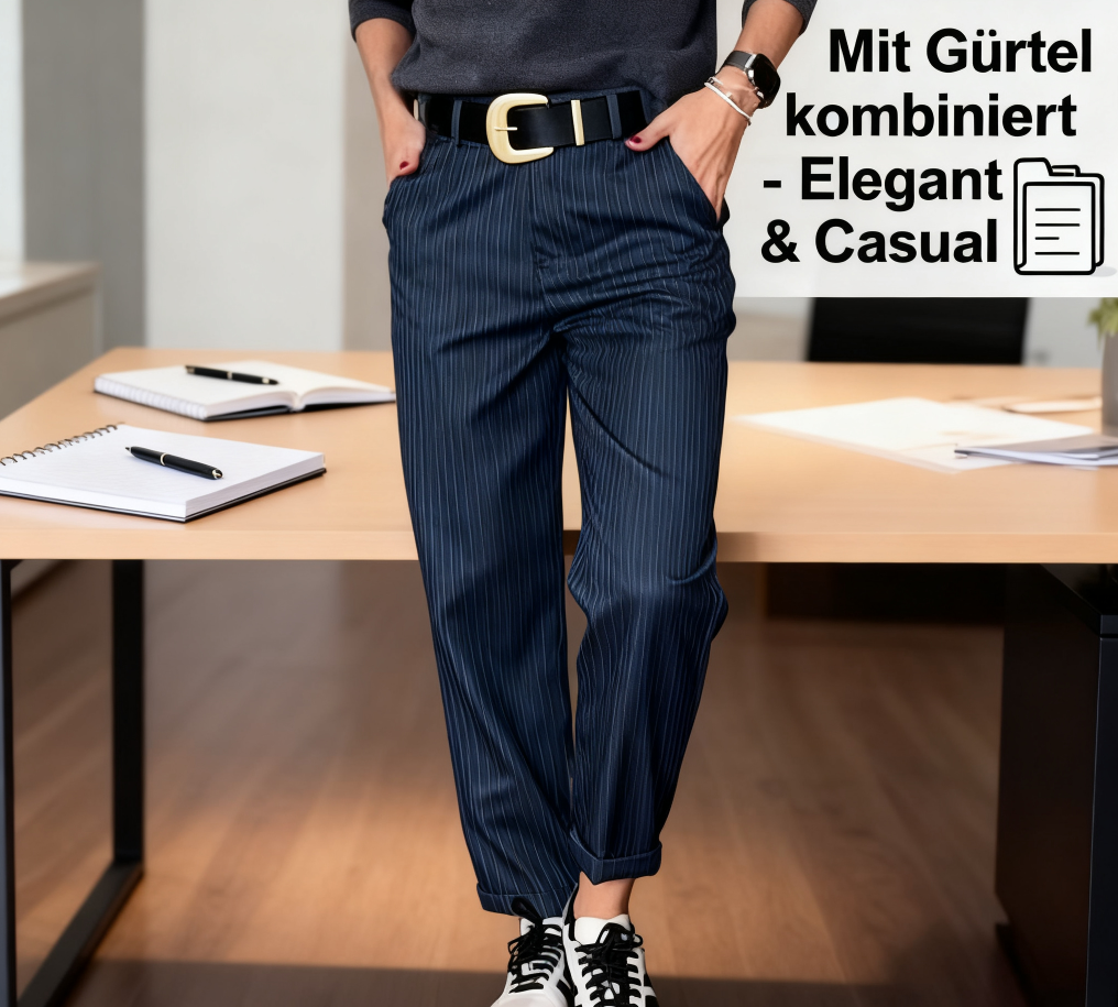 🍃 Lässige, gerade Blazerhose mit hoher Taille für Damen