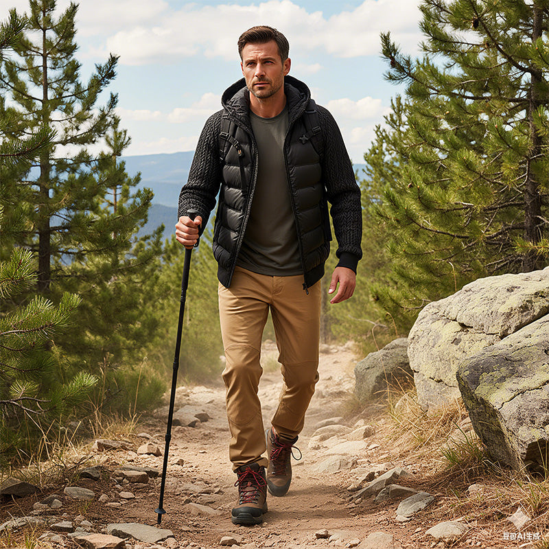 📢📢60 % DE RÉDUCTION !!⏰⏰Veste homme matelassée coupe-vent avec capuche 