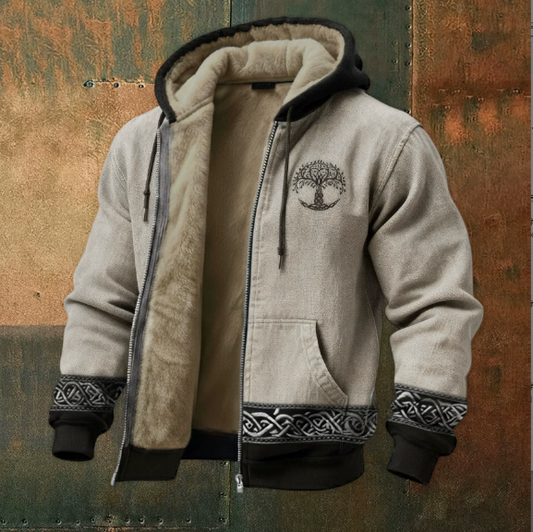 Winterschlussverkauf--Kuschelwohl Herren Winterjacke mit Teddyfutter – Extra Warm, Kapuze & Weihnachtsrabatt 🎄