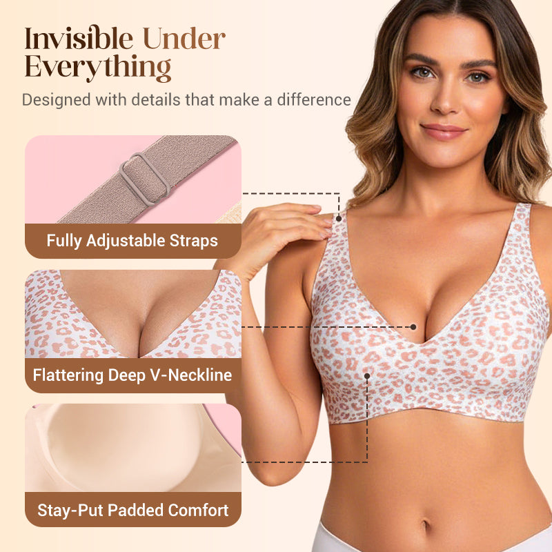 💃LETZTER TAG: 50 % RABATT💕 Bequemer, kabelloser Bralette für Damen – nahtloser, tiefer V-Ausschnitt für jeden Tag