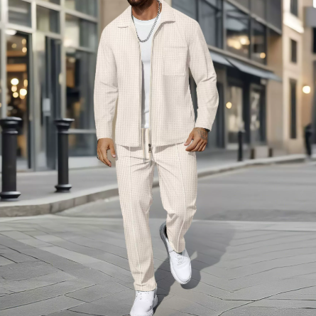 🧥👖 Kuschelwohl Herren Casual 2-Piece Set – Jacke + Jogger | weich, atmungsaktiv & smart-casual ✨