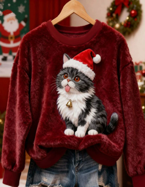 Kuschelwohl™ Flauschiger 3D-Weihnachtspullover – Lebendige Motive & Samtweich (Weihnachts-Sale: Bis zu -40%)