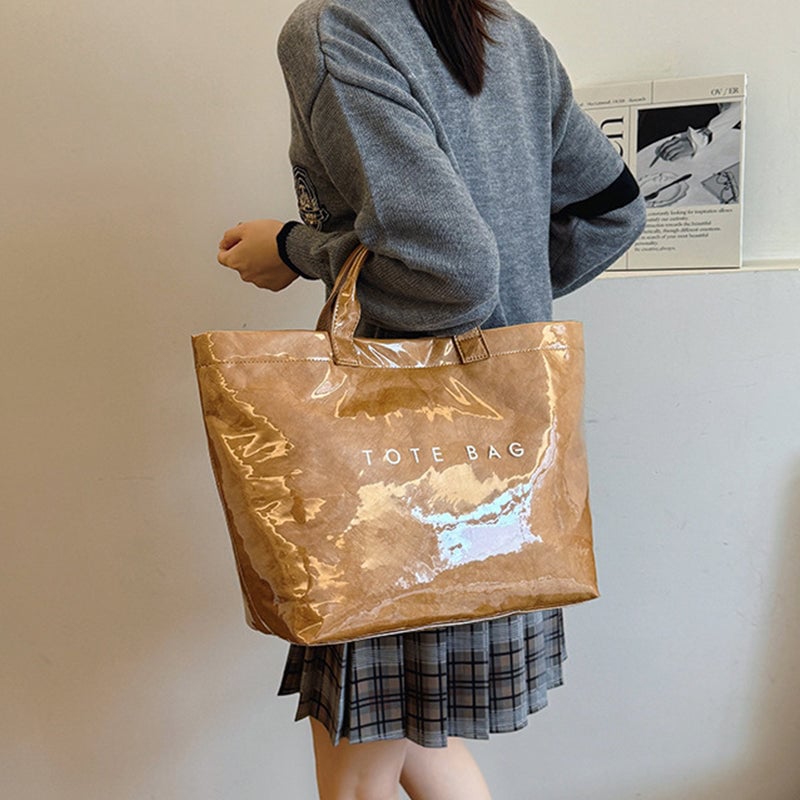 👜 Sac fourre-tout Cozy™ Designer avec imprimé lettres (Vente directe) – 👜 Accessoire tendance – 🎄 Remise immédiate pendant les soldes de Noël