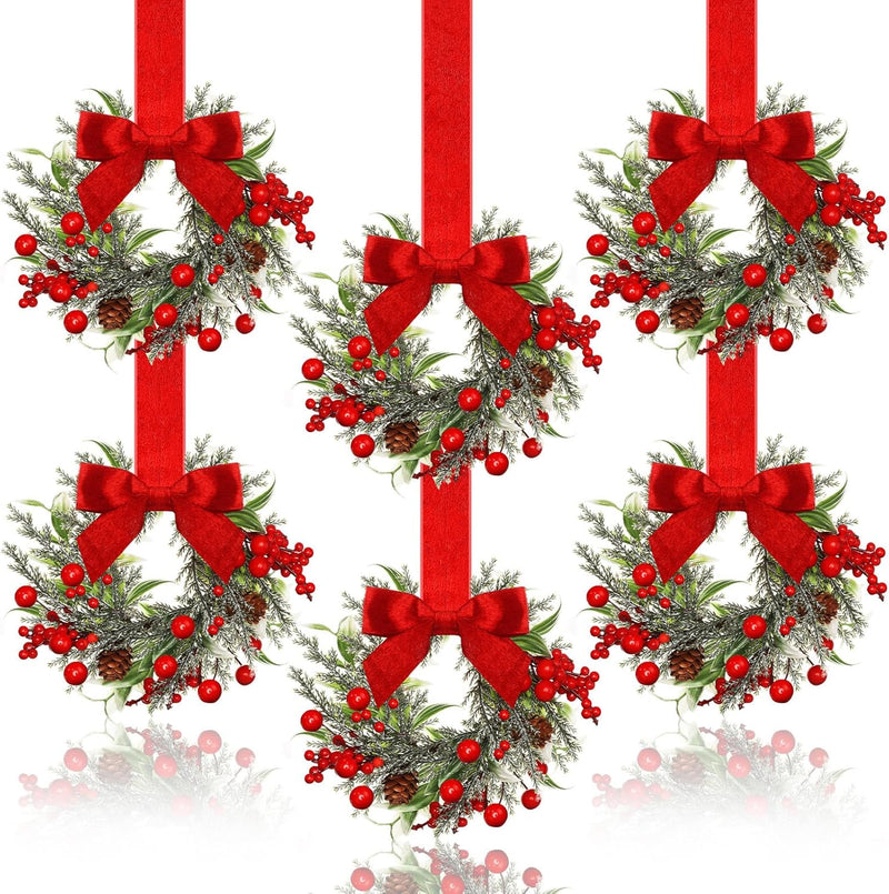 🔥Promotion de Noël anticipée : 49 % de réduction !✨ Couronnes de Noël miniatures pour fenêtre, 11,5 cm/53 cm