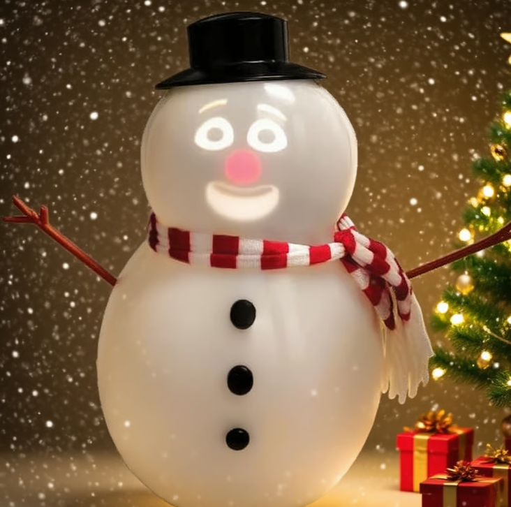 ⛄️ Sprechender animierter blinkender Schneemann mit integriertem Projektor und Lautsprecher, Plug-and-Play🎄